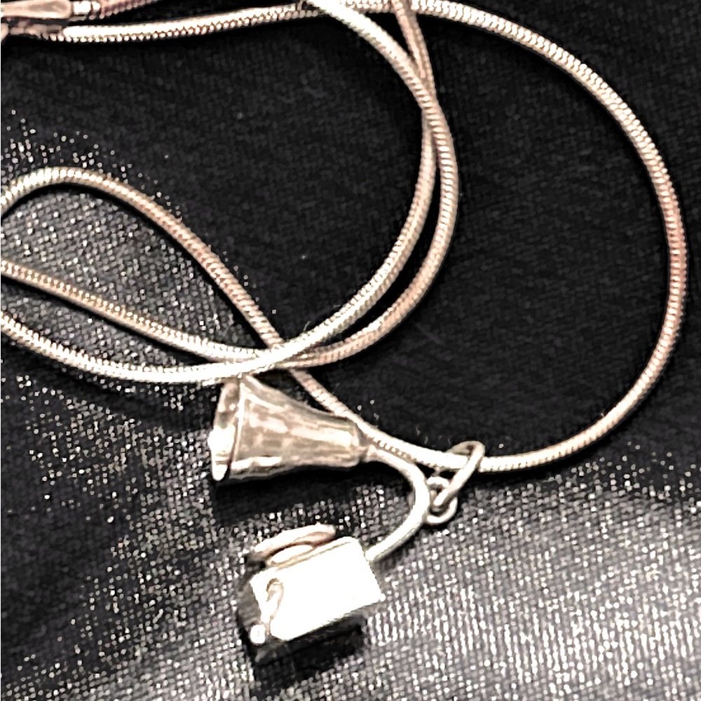 Vintage Sterling phonograph necklace
